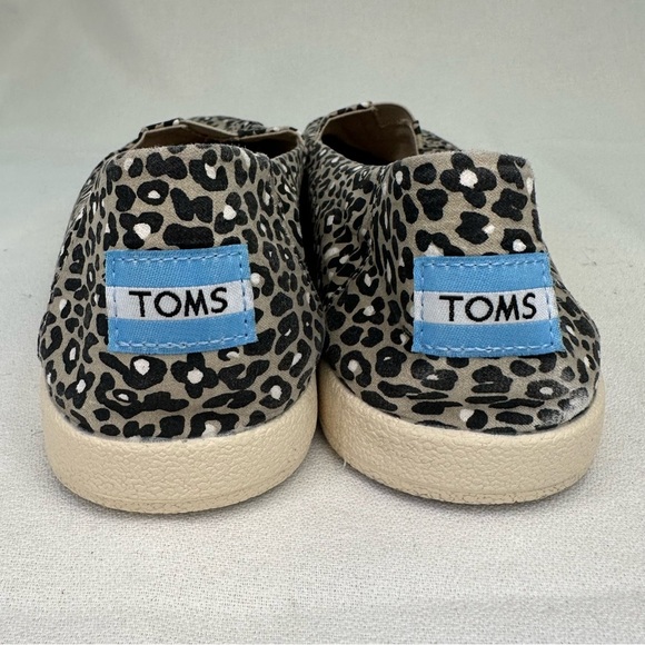 Toms Avalon Leopard Print Canvas Slip On Shoe 9 Black Tan - Picture 7 of 10